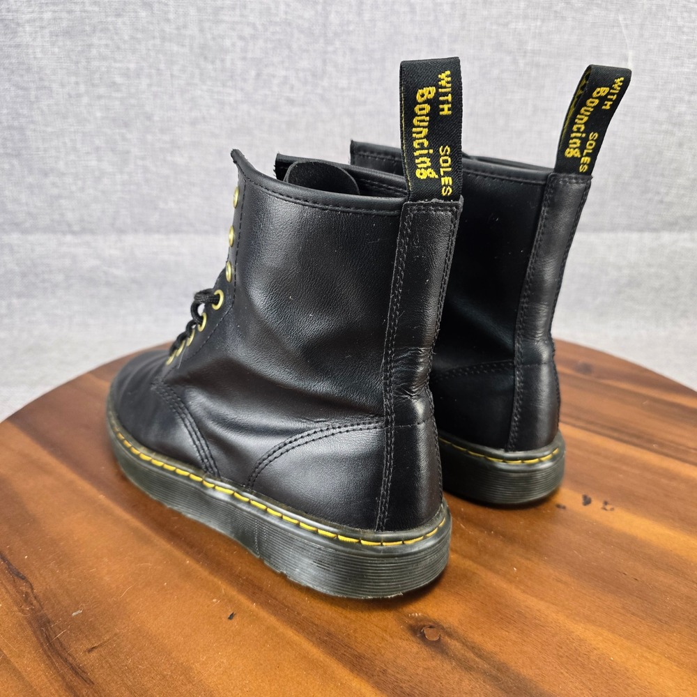 Dr. Martens Zavala Black Leather Combat Boots Gold Eyelets Womens 8 UK 6 EU 39 - Picture 11 of 12